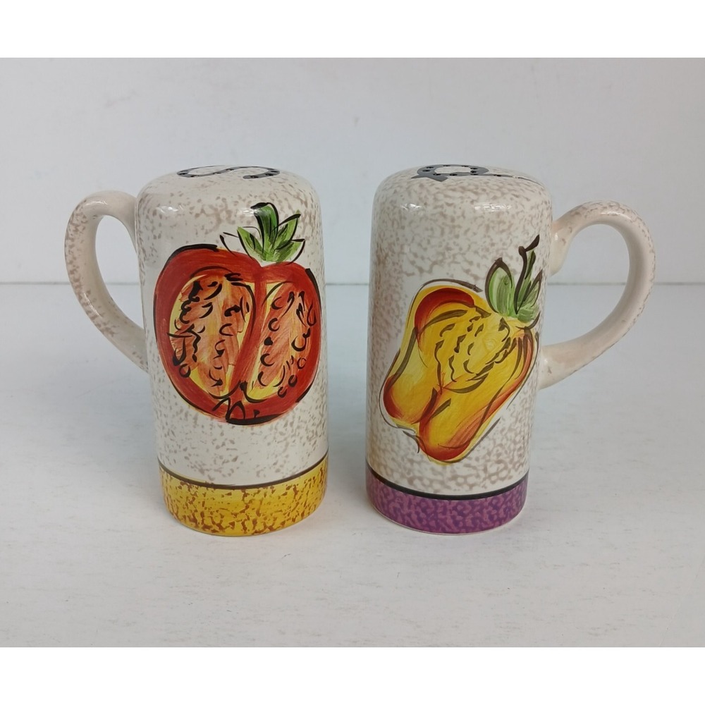 Tabletops Gallery Vegetables Salt & Pepper Shakers Hand Painted